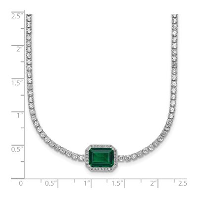 Sterling Silver CZ Halo Necklace – view 6