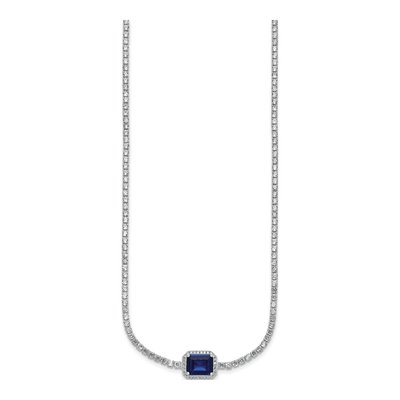 Sterling Silver CZ Halo Necklace – view 3