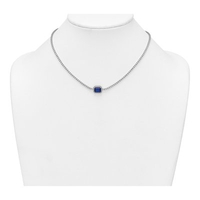 Sterling Silver CZ Halo Necklace – view 4