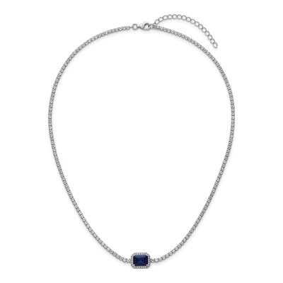 Sterling Silver CZ Halo Necklace – view 5