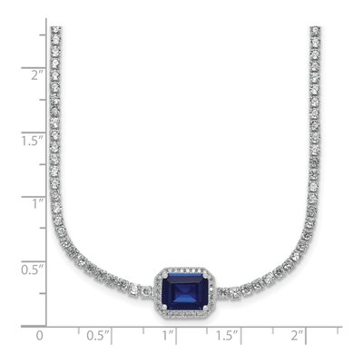 Sterling Silver CZ Halo Necklace – view 6
