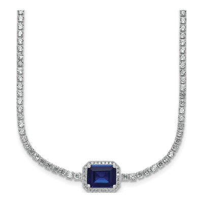 Sterling Silver CZ Halo Necklace