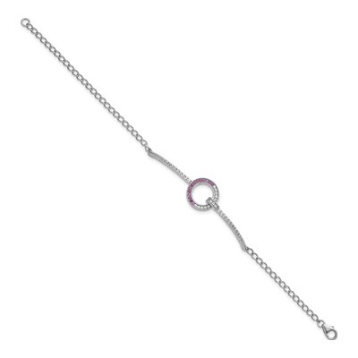 Sterling Silver CZ Circle Bracelet – view 3