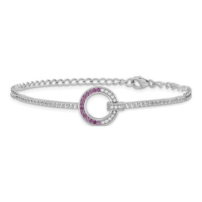 Sterling Silver CZ Circle Bracelet – view 4