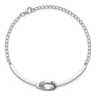 Sterling Silver CZ Circle Bracelet – view 5