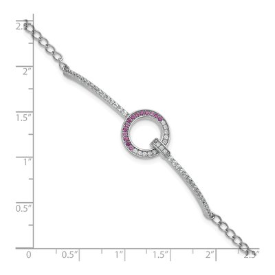 Sterling Silver CZ Circle Bracelet – view 6