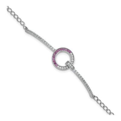 Sterling Silver CZ Circle Bracelet