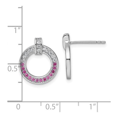Sterling Silver Round CZ Open Circle Stud Earrings – view 4