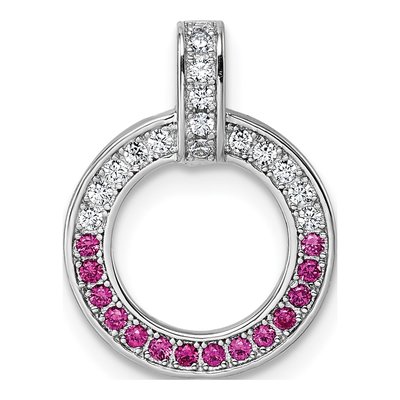 Sterling Silver CZ Open Circle Pendant