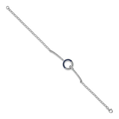 Sterling Silver CZ Open Circle Bracelet – view 3