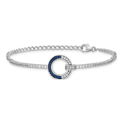 Sterling Silver CZ Open Circle Bracelet – view 4