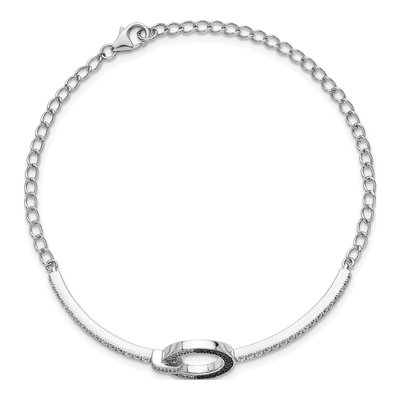 Sterling Silver CZ Open Circle Bracelet – view 5