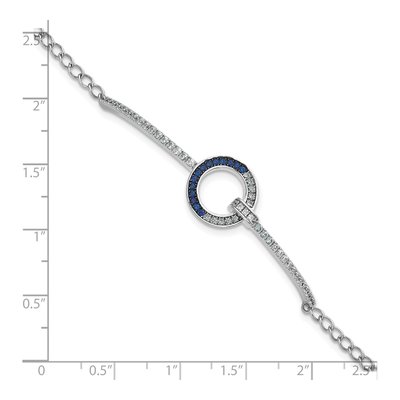 Sterling Silver CZ Open Circle Bracelet – view 6