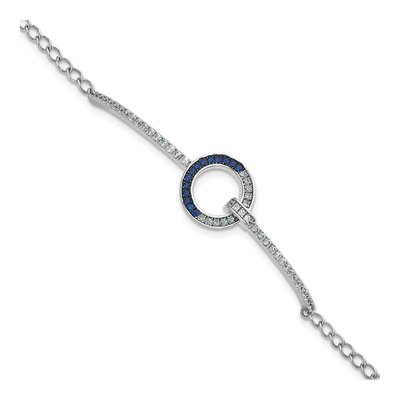 Sterling Silver CZ Open Circle Bracelet