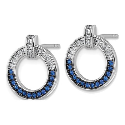 Sterling Silver Round CZ Open Circle Stud Earrings – view 3