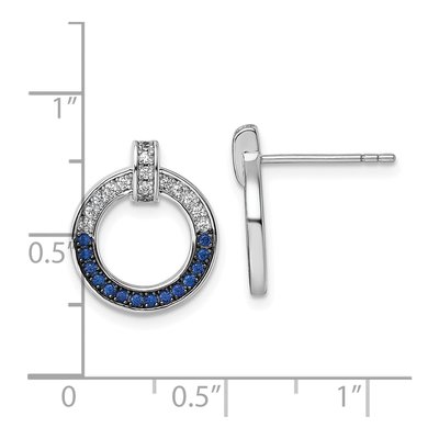 Sterling Silver Round CZ Open Circle Stud Earrings – view 4
