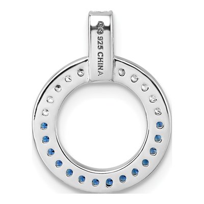 Sterling Silver CZ Open Circle Pendant – view 4