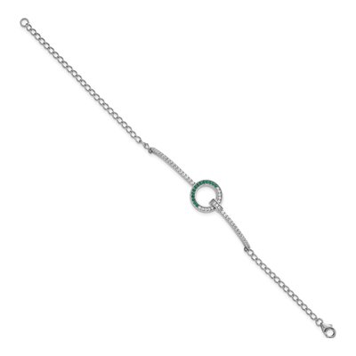 Sterling Silver CZ Open Circle Bracelet – view 3
