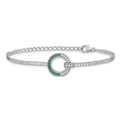 Sterling Silver CZ Open Circle Bracelet – view 4