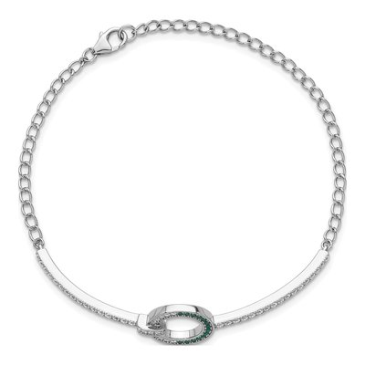 Sterling Silver CZ Open Circle Bracelet – view 5