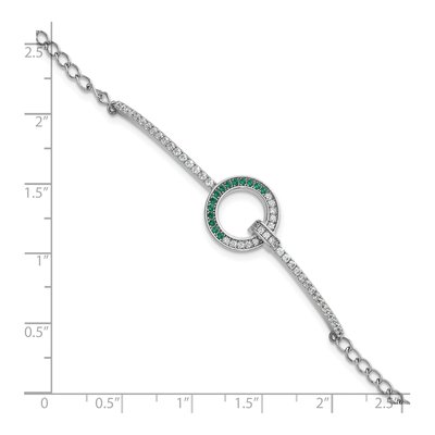 Sterling Silver CZ Open Circle Bracelet – view 6