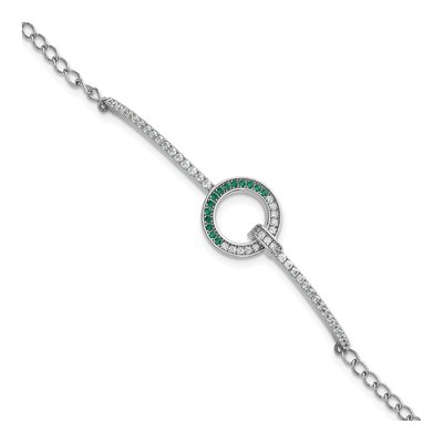 Sterling Silver CZ Open Circle Bracelet