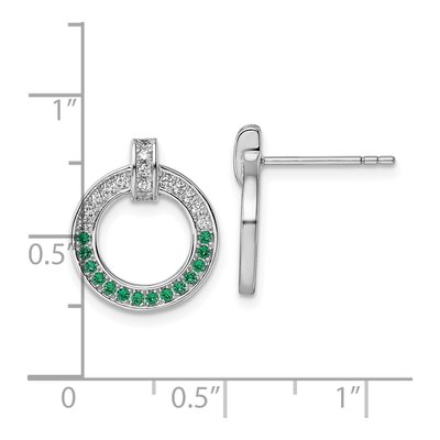 Sterling Silver Round CZ Circle Stud Earrings – view 4