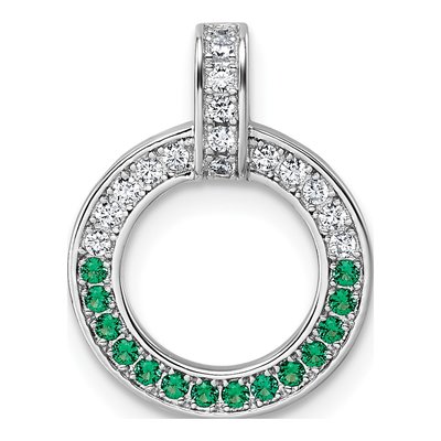 Sterling Silver CZ Open Circle Pendant