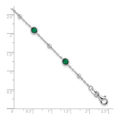 Sterling Silver CZ Beaded Bezel Bracelet – view 6