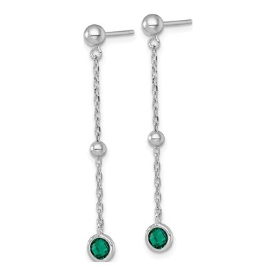 Sterling Silver CZ Bezel Dangle Earrings – view 3