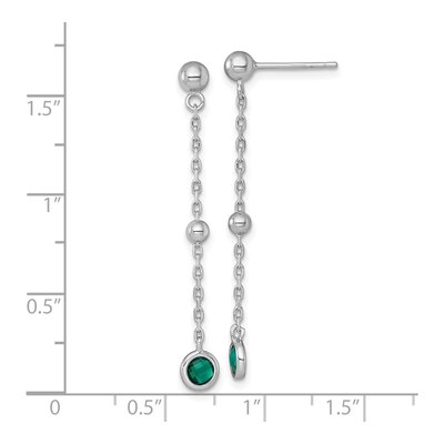 Sterling Silver CZ Bezel Dangle Earrings – view 4