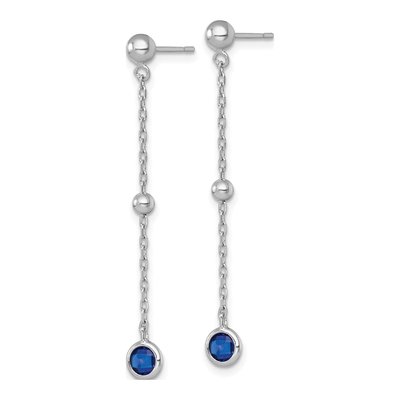 Sterling Silver CZ Bezel Dangle Earrings – view 3