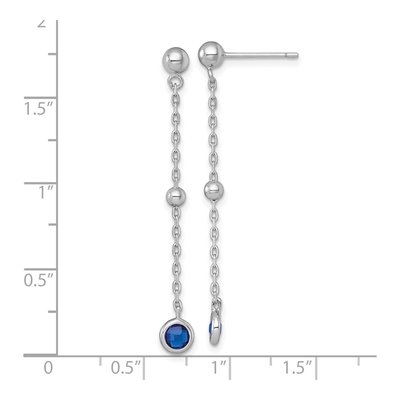 Sterling Silver CZ Bezel Dangle Earrings – view 4