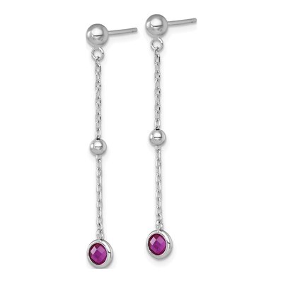 Sterling Silver CZ Bezel Dangle Earrings – view 3