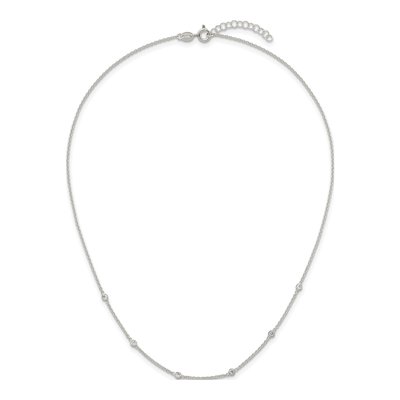 Sterling Silver CZ Station Necklace – view 5