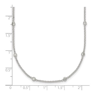 Sterling Silver CZ Station Necklace – view 6