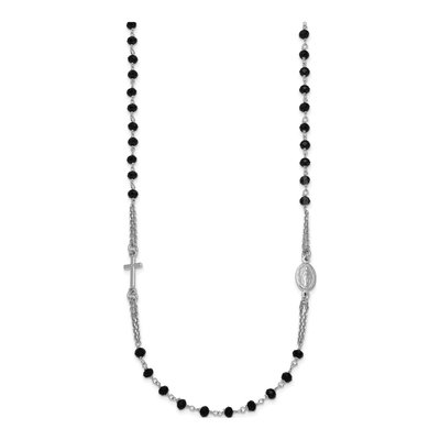 Sterling Silver Crystal Rosary Pendant Necklace – view 3