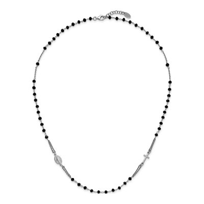 Sterling Silver Crystal Rosary Pendant Necklace – view 5