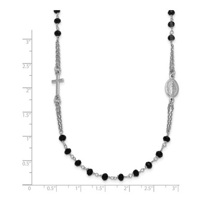 Sterling Silver Crystal Rosary Pendant Necklace – view 7
