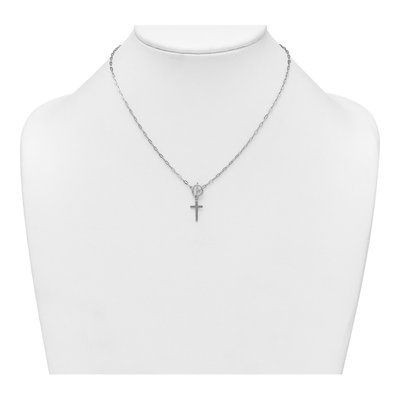 Sterling Silver Cross Paperclip Pendant Necklace – view 4