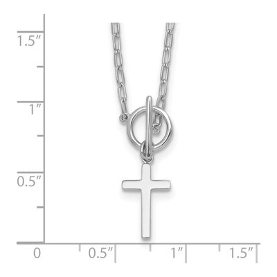 Sterling Silver Cross Paperclip Pendant Necklace – view 6