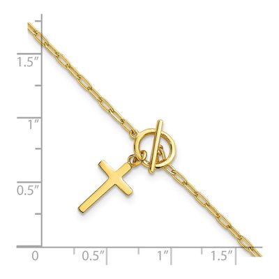 Gold-Plated Sterling Silver Cross Paperclip Bracelet – view 6