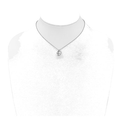 Sterling Silver Mother of Pearl & CZ Kids' Heart Cross Pendant Necklace – view 3