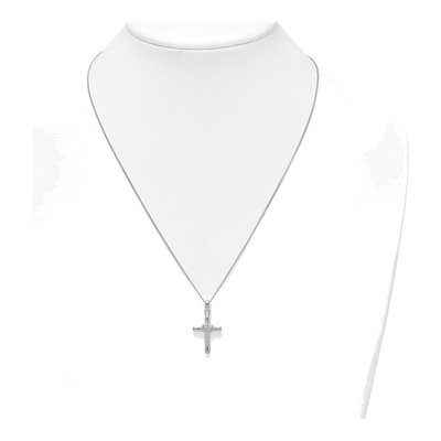 Sterling Silver CZ Heart Cross Pendant Necklace – view 4