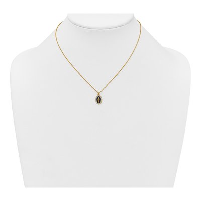 Gold-Plated Sterling Silver CZ Miraculous Medal Pendant Necklace – view 4