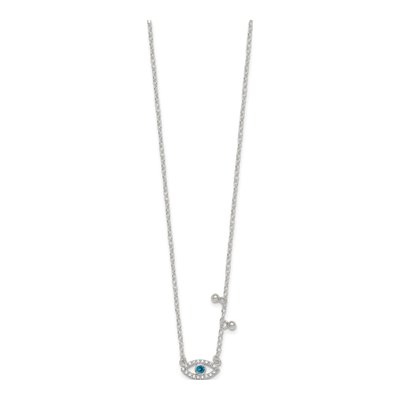 Sterling Silver CZ Evil Eye Necklace – view 3