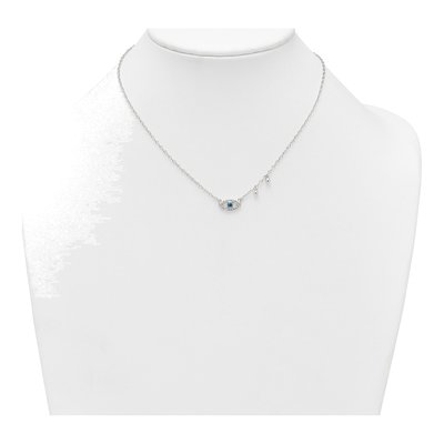 Sterling Silver CZ Evil Eye Necklace – view 4