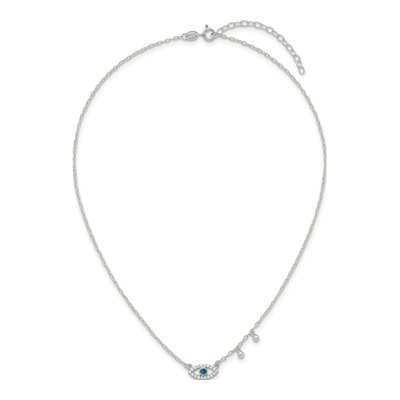 Sterling Silver CZ Evil Eye Necklace – view 5