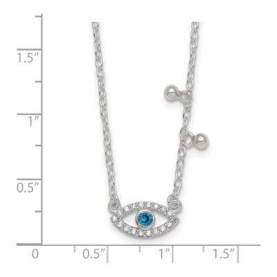Sterling Silver CZ Evil Eye Necklace – view 6