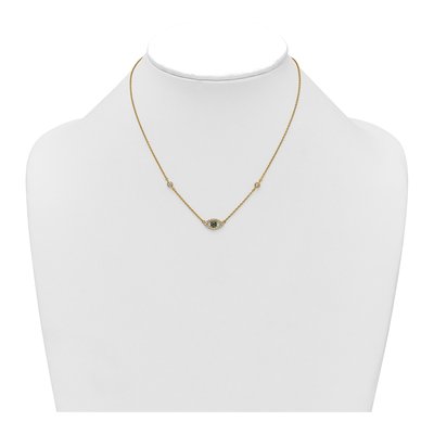 Gold-Plated Sterling Silver CZ & Crystal Evil Eye Necklace – view 4